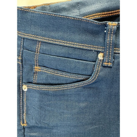 Zara hi rise, skinny jeans, size 32 dark blue with tan stitching - Picture 5 of 8